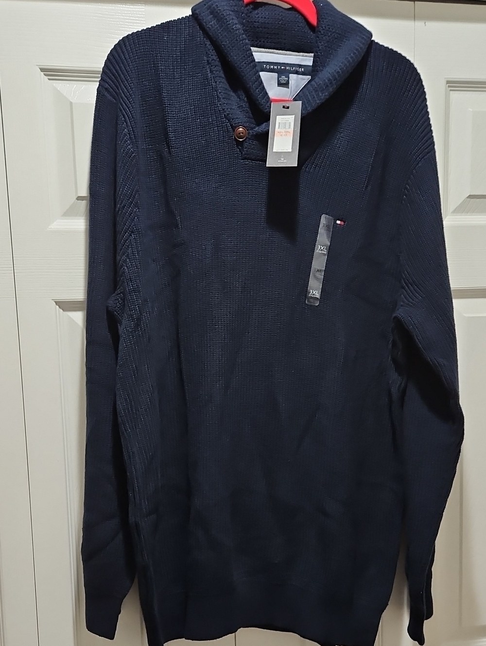 Tommy Hilfiger Men’s Navy Shawl Collar Sweater